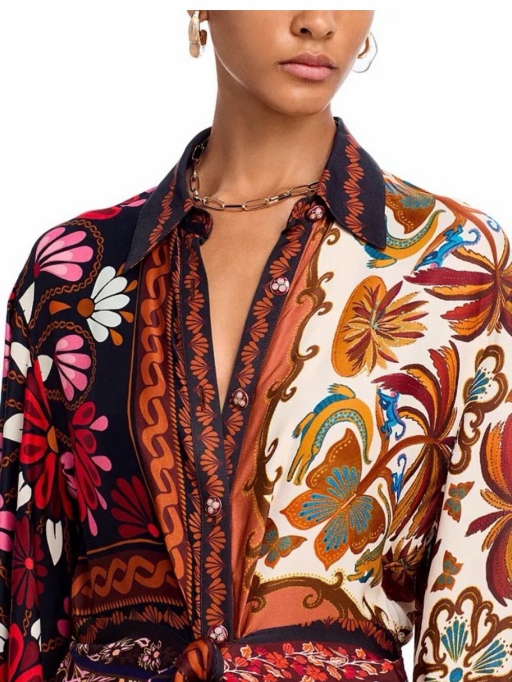 FARM Rio Miranda Multicolor Floral Scarf Midi Dress - Picture 3 of 7